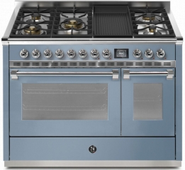 Steel Ascot 120, Rangecooker, 120 cm, Combisteam, Celeste, Gaskochfeld, AQ12SF-4BMCE, mit 5 Jahren Garantie!