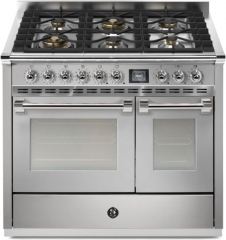 Steel Ascot 100, Rangecooker, 100 cm, Combisteam, Stainless Steel, Gaskochfeld, AQ10SF-6WSS, mit 5 Jahren Garantie!