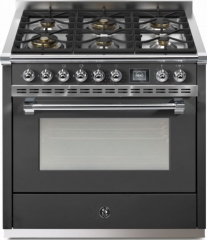 Steel Ascot 90, Rangecooker, 90 cm, Combisteam, Anthracite, Gaskochfeld, AQ9S-6WAN, mit 5 Jahren Garantie!