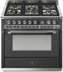 Steel Ascot 90, Rangecooker, 90 cm, Combisteam, Anthracite, Gaskochfeld, AQ9S-4MAN, mit 5 Jahren Garantie!