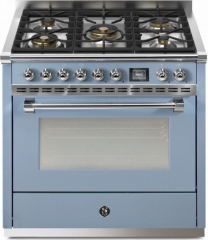 Steel Ascot 90, Rangecooker, 90 cm, Combisteam, Celeste, Gaskochfeld, AQ9S-4MCE, mit 5 Jahren Garantie!