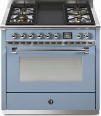 Steel Ascot 90, Rangecooker, 90 cm, Combisteam, Celeste, Gaskochfeld, AQ9S-4TCE, mit 5 Jahren Garantie!