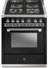 Steel Ascot 70, Rangecooker, 70 cm, Combisteam, Nero, Gaskochfeld, AQ7S-4BA, mit 5 Jahren Garantie!