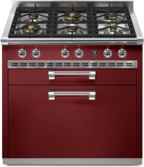 Steel Ascot 90 Cook Unit, Kchenmodul, 90 cm, Bordeaux, Gaskochfeld, A9C-6WBR, mit 5 Jahren Garantie!