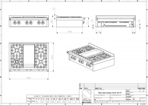 Steel Ascot 90 Cooktop, Einbau-Gaskochfeld, 90 cm, Bordeaux, A9-6WBR, mit 5 Jahren Garantie!