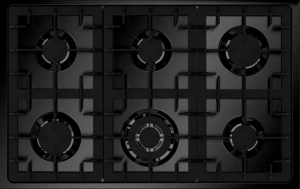 Steel Enfasi Hob Design 40 All Black, Einbau-Gaskochfeld, 90 cm, Nero Fumo, E9P-6NF, mit 5 Jahren Garantie!