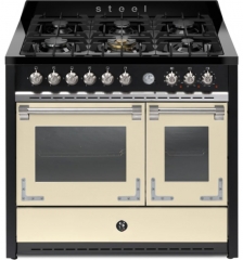 Steel Oxford 100, Rangecooker, 100 cm, Multifunktionsbackofen, Crema, Gaskochfeld, X10FF-6CR, mit 5 Jahren Garantie!