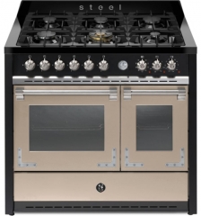 Steel Oxford 100, Rangecooker, 100 cm, Multifunktionsbackofen, Sabbia, Gaskochfeld, X10FF-6SA, mit 5 Jahren Garantie!