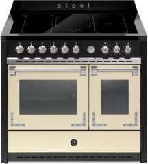 Steel Oxford 100, Rangecooker, 100 cm, Multifunktionsbackofen, Crema, Induktionskochfeld, X10FF-5FICR, mit 5 Jahren Garantie!