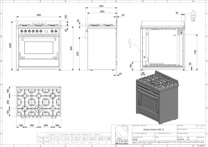 Steel Oxford 90, Rangecooker, 90 cm, Multifunktionsbackofen, Nero Fumo, Gaskochfeld, X9F-6NF, mit 5 Jahren Garantie!