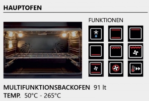 Steel Oxford 90, Rangecooker, 90 cm, Multifunktionsbackofen, Nero, Gaskochfeld, X9F-6BA, mit 5 Jahren Garantie!