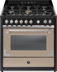 Steel Oxford 90, Rangecooker, 90 cm, Multifunktionsbackofen, Sabbia, Gaskochfeld, X9F-6SA, mit 5 Jahren Garantie!