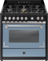 Steel Oxford 90, Rangecooker, 90 cm, Multifunktionsbackofen, Celeste, Gaskochfeld, X9F-6CE, mit 5 Jahren Garantie!