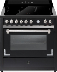 Steel Oxford 90, Rangecooker, 90 cm, Multifunktionsbackofen, Nero Fumo, Induktionskochfeld, X9F-5FINF, mit 5 Jahren Garantie!