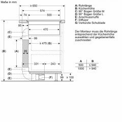 Bosch PVS601GA7, Set Induktionskochfeld mit Dunstabzug und Flachkanal, Serie 4, 60 cm, flchenbndig, EKK: B, mit 5 Jahren Garantie!