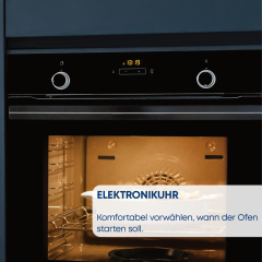 Constructa CF4M61063, Einbau-Backofen, 60 x 60 cm, Schwarz, EEK: A+, mit 5 Jahren Garantie!