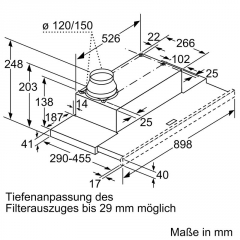 Constructa CD30976, Flachschirmhaube, silbermetallic, 90 cm, EEK: A, mit 5 Jahren Garantie!