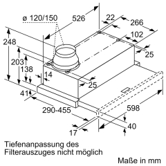 Constructa CD30637, Flachschirmhaube, silbermetallic, 60 cm, EEK: C, mit 5 Jahren Garantie!