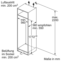 Constructa CK282NSE0, Einbau-Khl-Gefrier-Kombination, Schleppscharnier, 177.5x 56 cm, EEK: E, mit 5 Jahren Garantie!