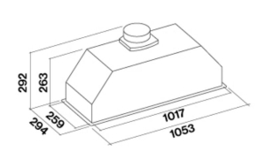 Falmec Gruppo Incasso Plus 105 Lfterbaustein, Design Edelstahl, 105 cm, mit 5 Jahren Garantie