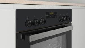 Constructa CX3HS606, Set Einbau-Backofen und Elektrokochfeld herdgesteuert, mit Rahmen aufliegend, Schwarz, mit 5 Jahren Garantie!