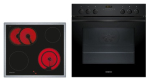 Constructa CX5HS609, Set Einbau-Backofen und Elektrokochfeld herdgesteuert, mit Rahmen aufliegend, Schwarz, mit 5 Jahren Garantie!