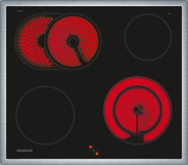 Constructa CX5HS608, Set Einbau-Backofen und Elektrokochfeld herdgesteuert, mit Rahmen aufliegend, Schwarz, mit 5 Jahren Garantie!