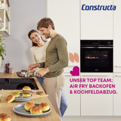 Constructa CF4A28063, Einbau-Backofen mit Dampfuntersttzung, 60 x 60 cm, Schwarz, EEK: A+, mit 5 Jahren Garantie!