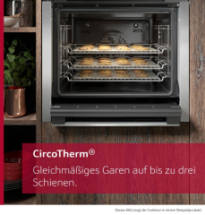 Neff B6AVJ7AG3, Einbaubackofen mit Circo Therm, Hide und Pyrolyse, Graphite-Grey, EEK: A+, mit 5 Jahren Garantie!