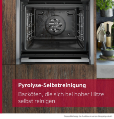 Neff B2CCG6AK3, Einbaubackofen mit CircoTherm und Pyrolyse, Schwarz, EEK: A+, mit 5 Jahren Garantie!