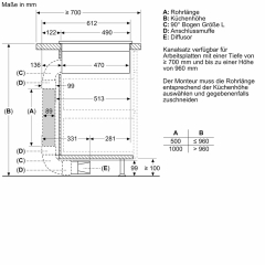 Neff V68TTX4L0, Induktionskochfeld mit Dunstabzug, 80 cm, schwarz, Rahmen aufliegend, mit 5 Jahren Garantie!