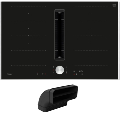 Neff V68TTXGA7, SET Induktionskochfeld mit Dunstabzug V68TTX4L0, 80 cm und Z861SB2, 90 Flachkanalbogen vertikal schwarz, mit 5 Jahren Garantie!