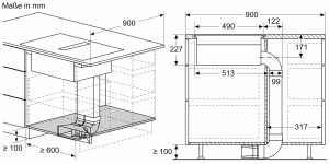 Neff 3MIOSH80VP, SET Einbaubackofen B5ACJ7AG3 und Induktionskochfeld mit Dunstabzug V58PHQ4C0, EEK: A+, MIT 7 JAHREN GARANTIE