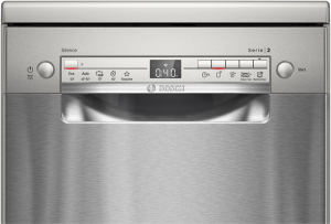 BOSCH SPS2HMI42E, freistehender Geschirrspler, Serie 2, 45 cm, Gebrsteter Stahl mit Anti-Fingerprint, EEK: E, mit 5 Jahren Garantie!