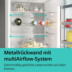 Siemens KF96NAXEA, Khl-Gefrier-Kombination, mehrtrig, 183 x 90.5 cm, Gebrsteter Stahl AntiFingerprint, iQ300, EEK: E, mit 5 Jahren Garantie!