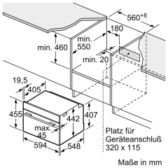 Siemens CS736G1B1, iQ700, Einbau-Kompaktdampfbackofen, 60 x 45 cm, Schwarz, Edelstahl, EEK A+, 5 Jahre Garantie