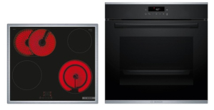 Bosch HBD471FH63, SET Einbau-Backofen HBA271BB3 und Elektro-Kochfeld PKN645BA2E, Schwarz, mit 5 Jahren Garantie!