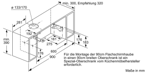 Siemens LI94LB530, iQ300, Flachschirmhaube, 90 cm, Silbermetallic, EEK: A, 5 Jahre Garantie