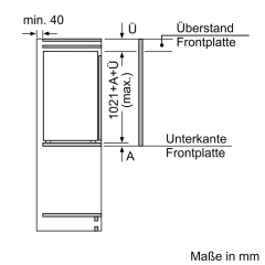 Siemens KI31R2FE0, iQ300, Einbau-Khlschrank, 102.5 x 56 cm, Flachscharnier, EEK: E, mit 5 Jahren Garantie!