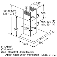 Siemens LC67BHM50, iQ300, Wandesse, 60 cm, Edelstahl, EEK: B, 5 Jahre Garantie