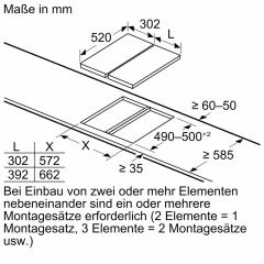 Siemens EX375FXB1E, iQ700, Domino-Kochfeld, Flex-Induktion, 30 cm, Schwarz, Mit Rahmen aufliegend, 5 Jahre Garantie!