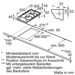 Siemens ER3A6BB70D, iQ700, Domino-Kochfeld, Gas, 30 cm, Glaskeramik, Schwarz, 5 Jahre Garantie!