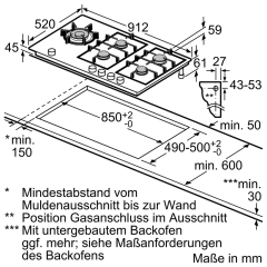 Siemens ER9A6SB70, iQ700, Gaskochfeld, 90 cm, Glaskeramik, Schwarz, 5 Jahre Garantie!