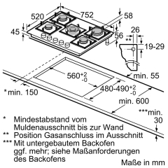 Siemens ER7A6RH40, iQ700, Gaskochfeld, 75 cm, Glaskeramik, Schwarz, 5 Jahre Garantie!