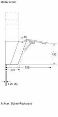 Siemens LC81KAN60, iQ500, Wandesse, 80 cm, Klarglas schwarz bedruckt, EEK: A+, mit 5 Jahren Garantie!