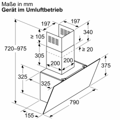 Siemens LC85KDK60, iQ100, Wandesse, 80 cm, Klarglas schwarz bedruckt, EEK: A, mit 5 Jahren Garantie!