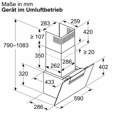 Siemens LC67KFN20, iQ300, Wandesse, 60 cm, Wei mit Glasschirm, EEK: A+, mit 5 Jahren Garantie!