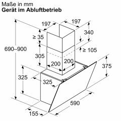 Siemens LC65KDK60, iQ100, Wandesse, 60 cm, Klarglas schwarz bedruckt, EEK: A, mit 5 Jahren Garantie!