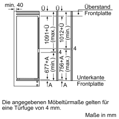 Bosch KIV865SE0, Serie 2, Einbau-Khl-Gefrier-Kombination mit Gefrierbereich unten, 177.2 x 54.1 cm, Schleppscharnier EEK: E, mit 5 Jahren Garantie!