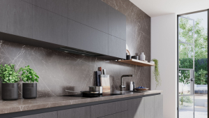 Siemens LJ97BDP60, iQ500, Integrierte Designhaube, 60 cm, Klarglas Mattschwarz bedruckt, EEK: A*, mit 5 Jahren Garantie!